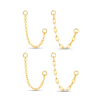Stud Chain Connector Set in Gold 