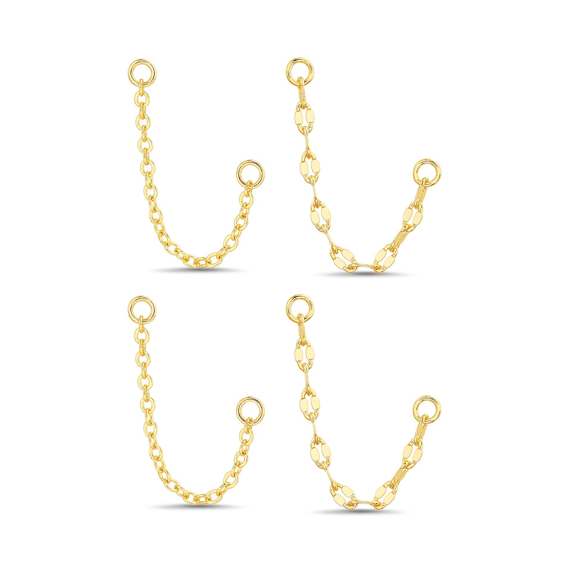 Stud Chain Connector Set in Gold 