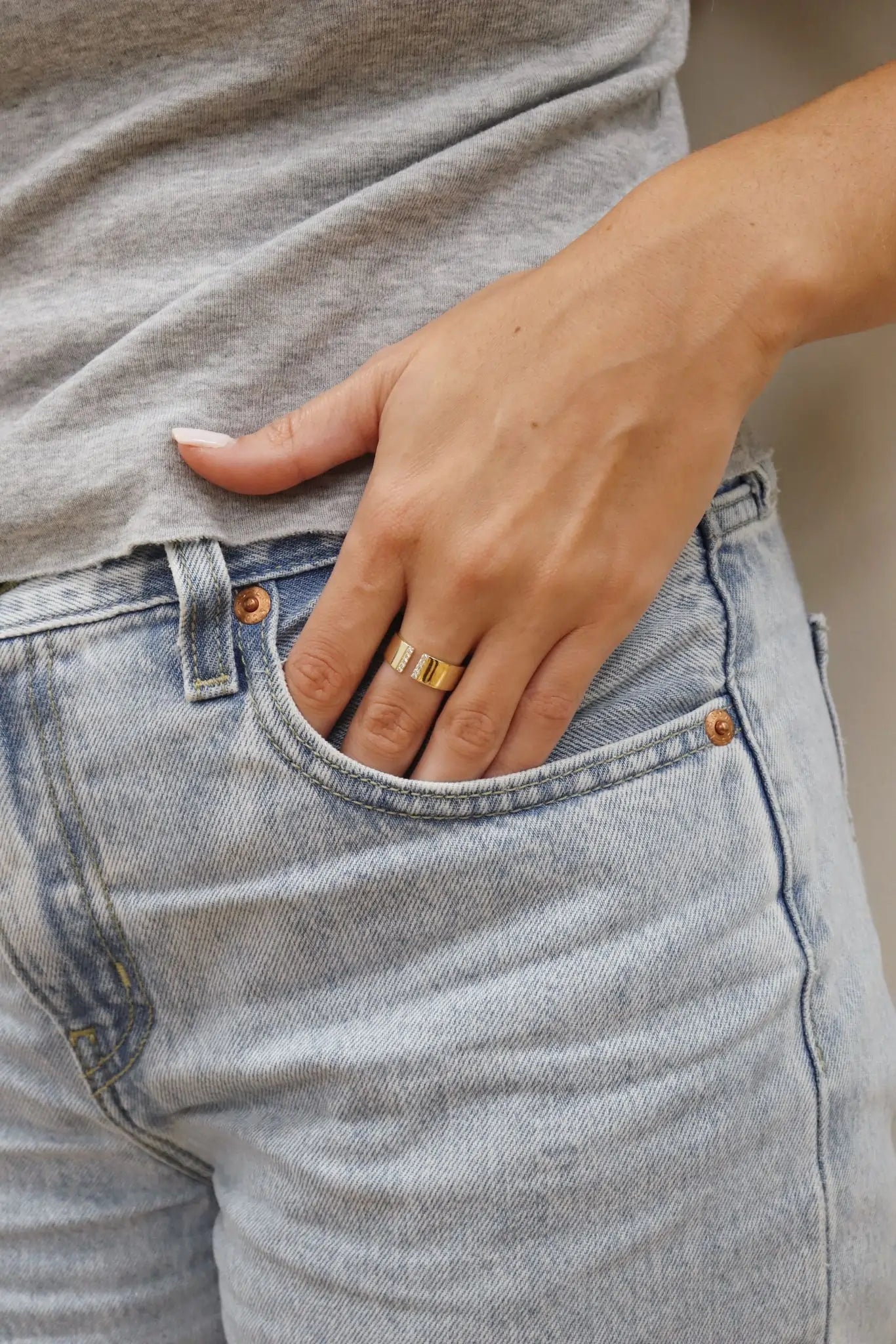 18K Gold Plated Open Essence Ring