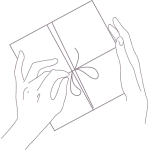 One line gift hands continuous line drawing