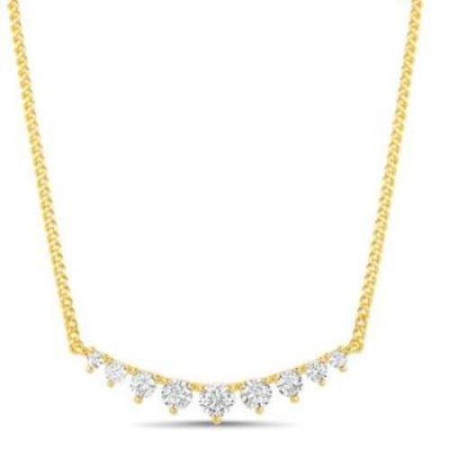 18K Gold Plated Floating CZ Necklace